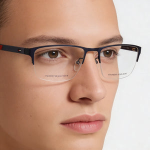 Tommy Hilfiger Th 1577/F Rectangle Eyeglasses for Unisex — interior view, Polycarbonate demo lenses