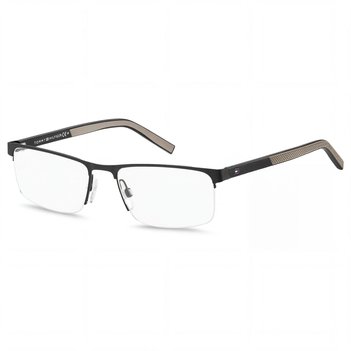 Gafas graduadas rectangulares para hombre Tommy Hilfiger TH 1594 negro mate, 55 mm, Photo 1