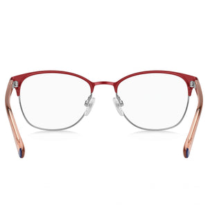 Tommy Hilfiger TH 1749 Round Eyeglasses Women — side view, Red Stainless Steel temples