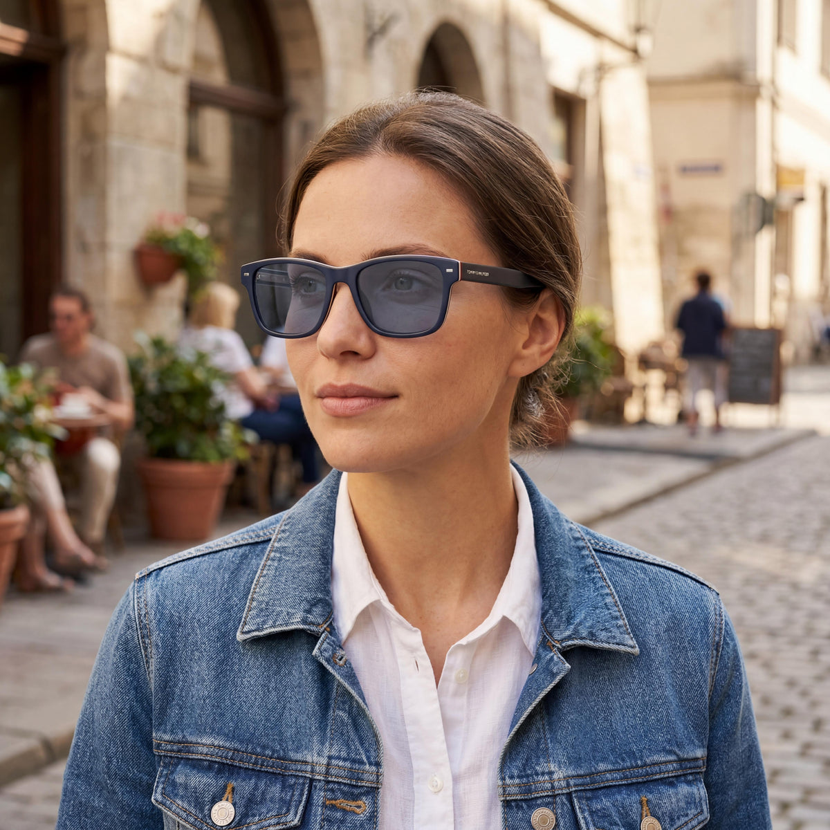 Gafas de sol rectangulares Tommy Hilfiger TH 1794/S negras unisex, 55mm, Photo 4
