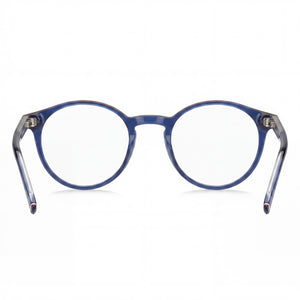Tommy Hilfiger Th 1813 Round Eyeglasses Men — side view, Blue Plastic temples