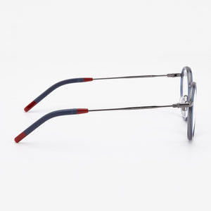 Tommy Hilfiger Th 1815 Round Eyeglasses Men — side view, Blue Metal temples