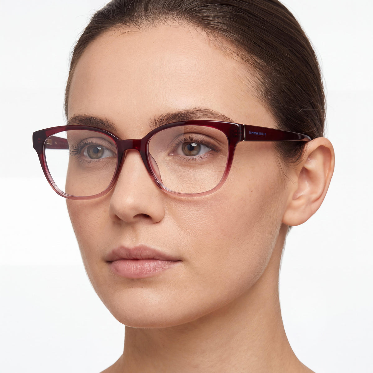 Gafas graduadas Tommy Hilfiger TH 1840 cuadradas rojas para mujer, Photo 3
