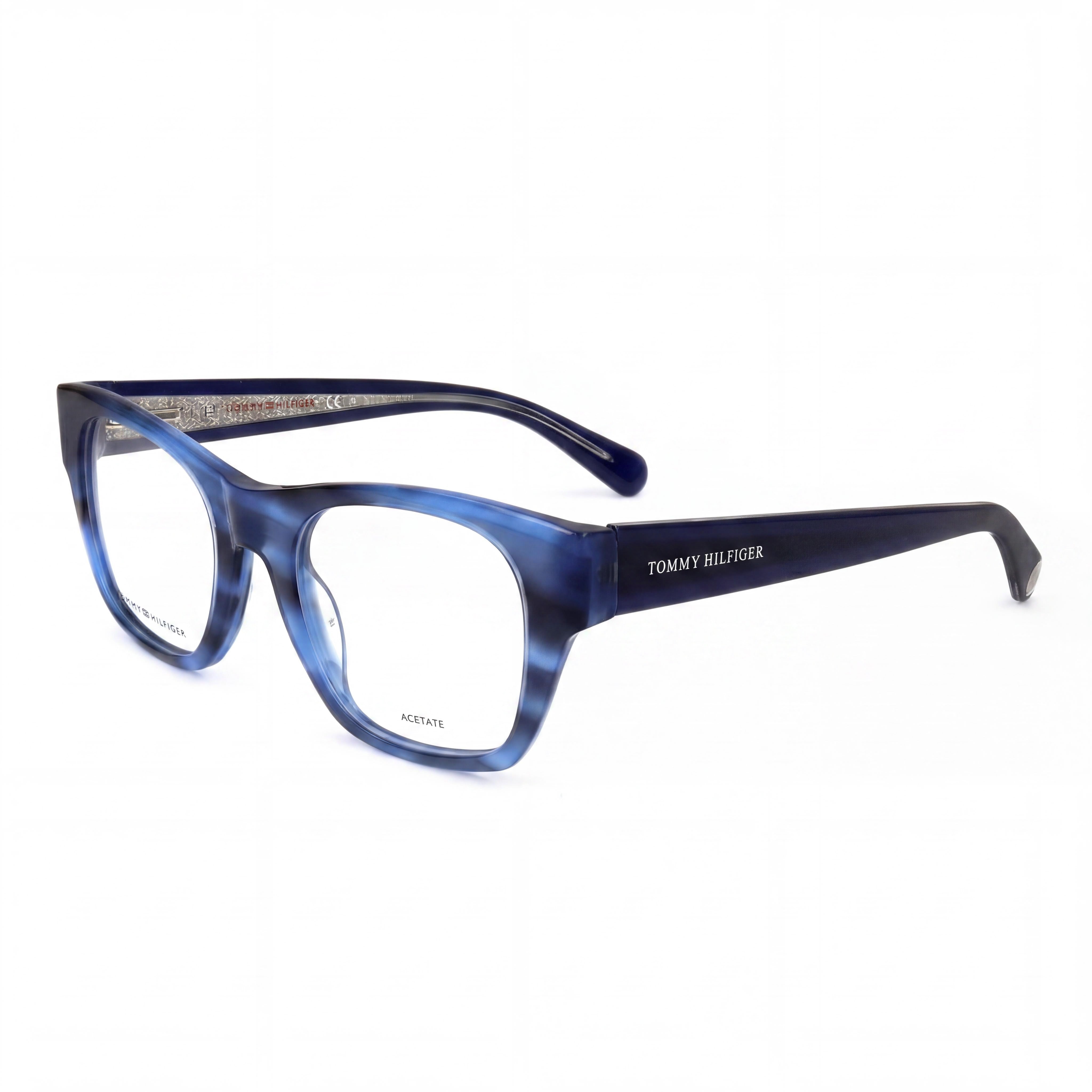 Tommy Hilfiger TH 1865 Blue Square Eyeglasses for Women, Acetate 49mm, Photo 1