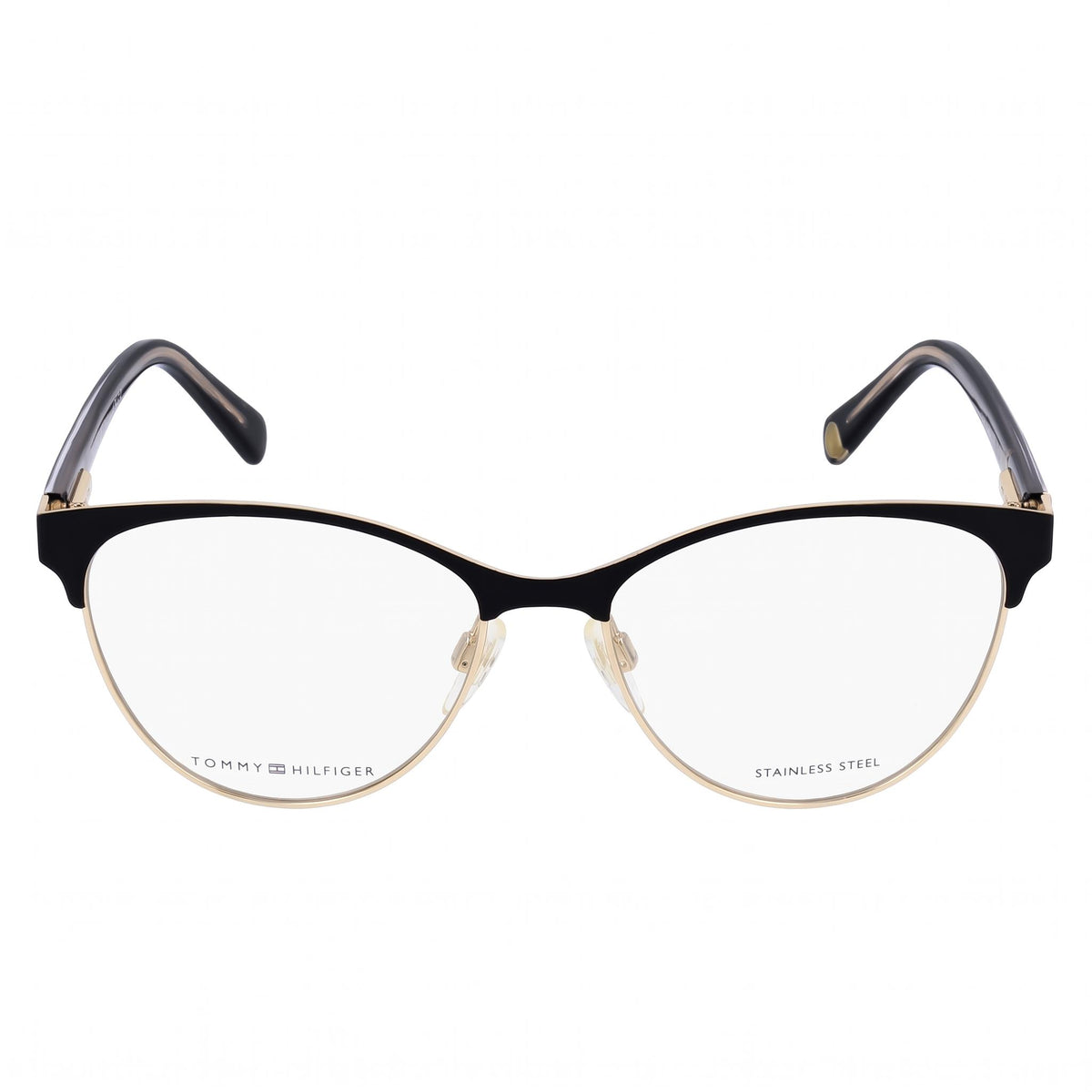 Tommy Hilfiger TH 1886 Gafas de Mujer con Montura de Acero Inoxidable, Acabado Negro Mate Dorado, 54mm, Photo 2