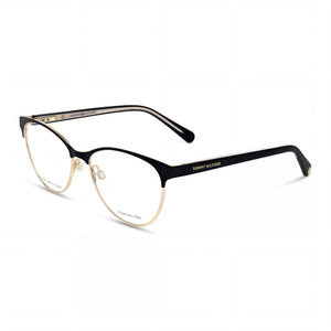 Tommy Hilfiger TH 1886 Black Cat Eye Eyeglasses for Women, Stainless Steel frame