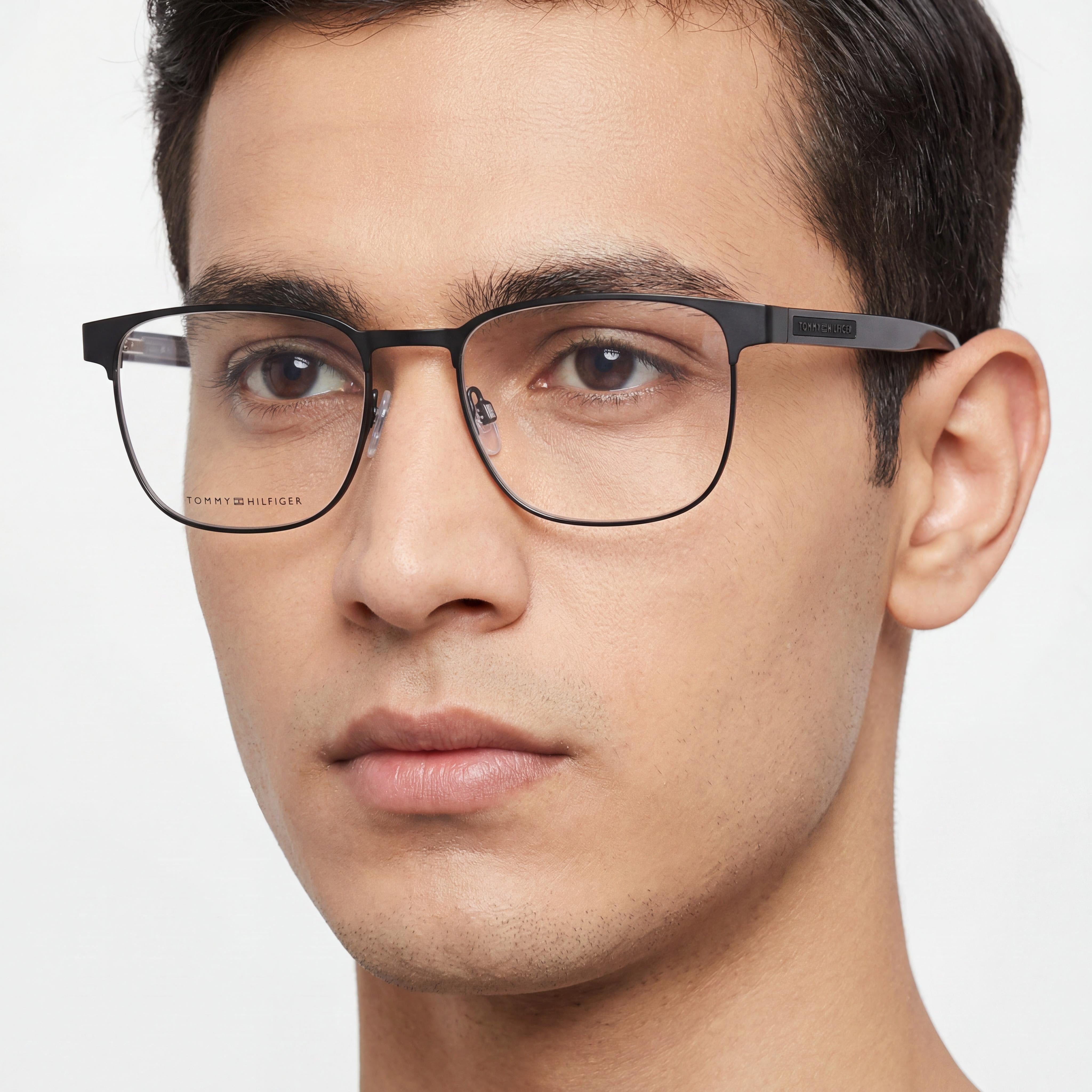 Tommy Hilfiger TH 1943 Black Rectangle Unisex Eyeglasses, 54mm, Photo 4