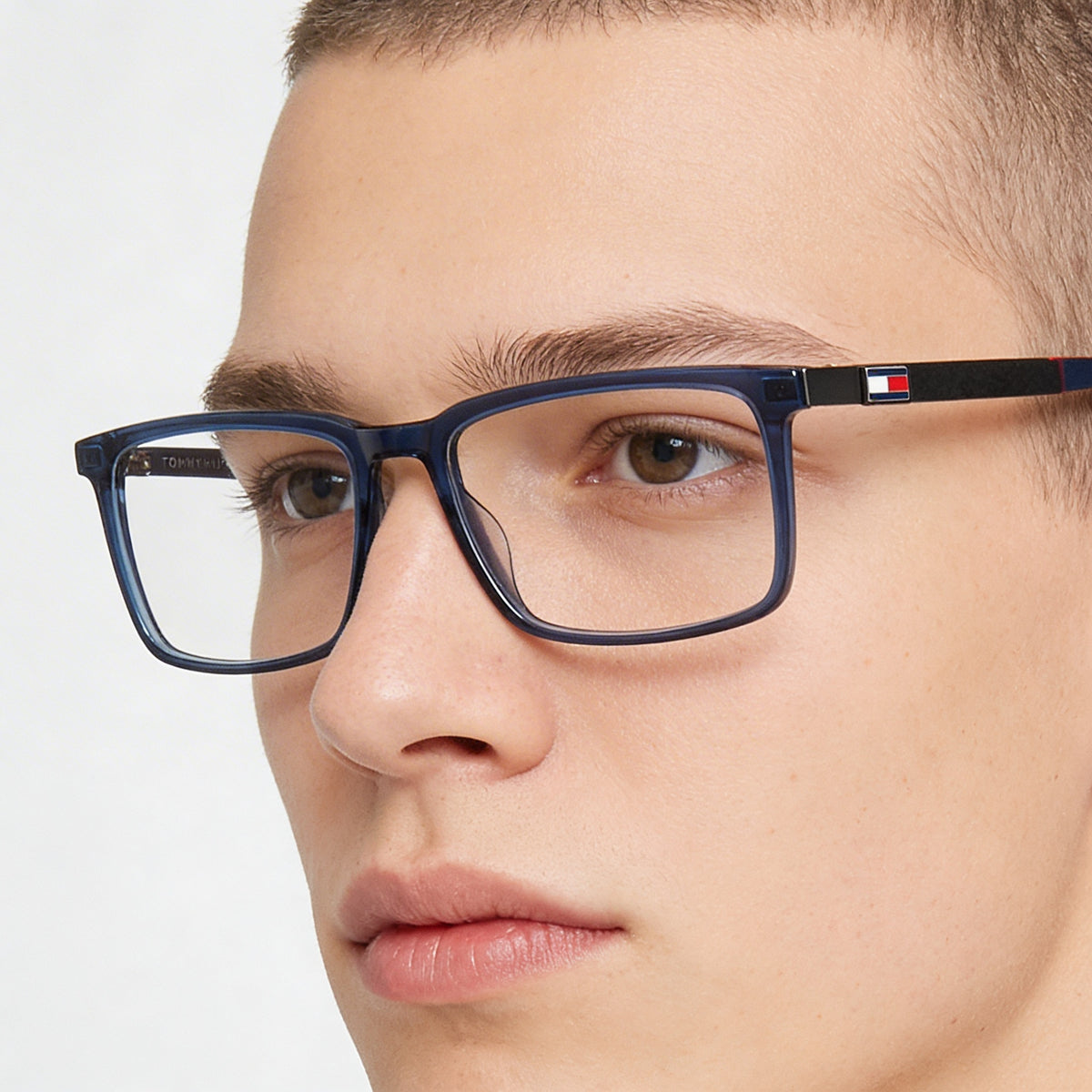 Tommy Hilfiger Th 1947 Blue Rectangle Eyeglasses Unisex, 55mm, Photo 3