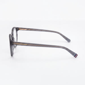 Tommy Hilfiger Th 1969 Round Eyeglasses Women — side view, Grey Acetate temples