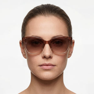 Tommy Hilfiger Th 1981/S Cat Eye Sunglasses Women — side view, Non-Polarized Brown lens