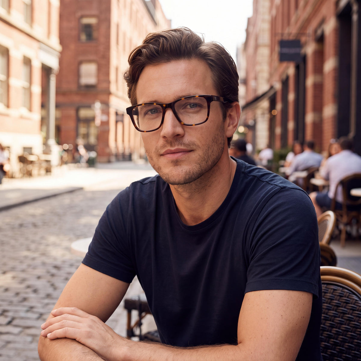 Gafas graduadas rectangulares para hombre Tommy Hilfiger TH 1990 Havana, Photo 3