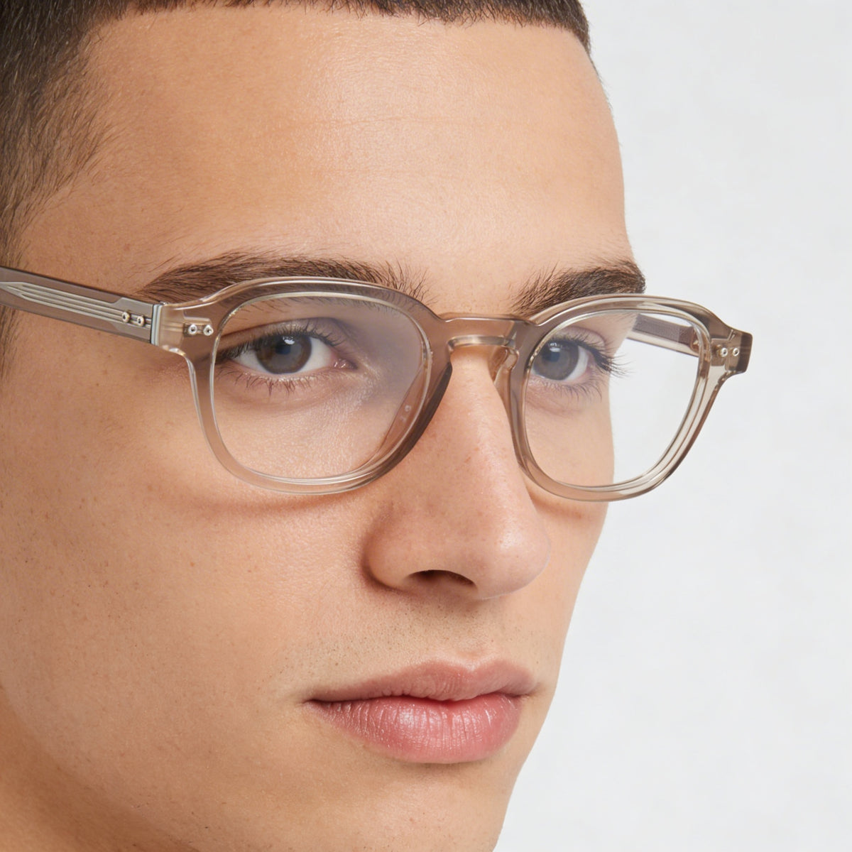 Gafas Tommy Hilfiger Th 2033 cuadradas beige para hombre, 48mm, Photo 3