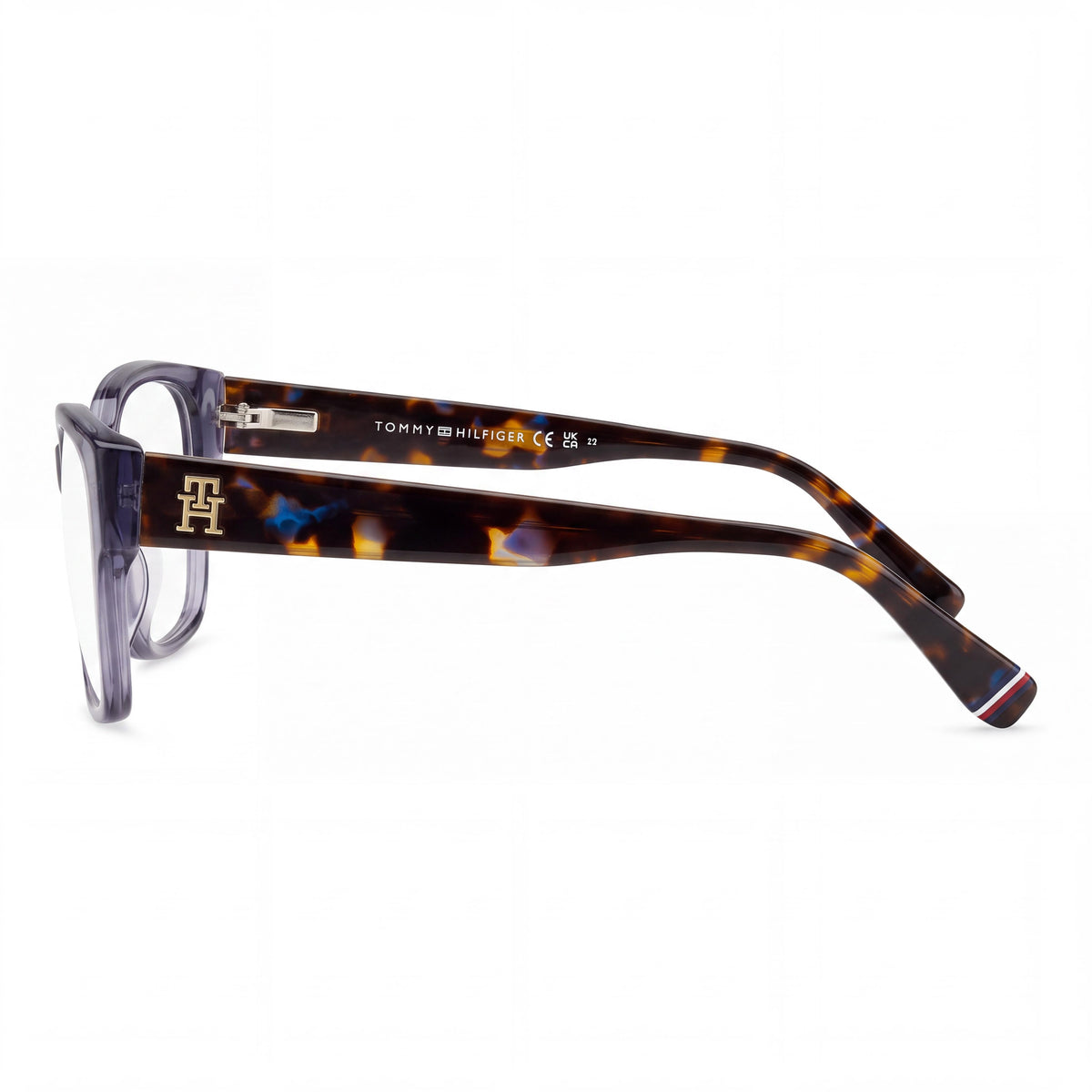 Gafas graduadas Tommy Hilfiger 2055 para mujer, de estilo clásico, con montura azul de acetato y lentes transparentes, 54-15-140, Photo 2