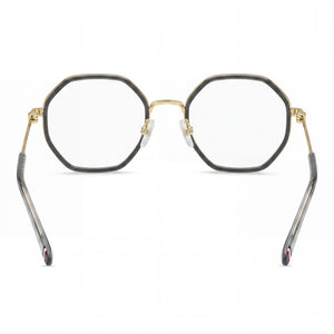 Tommy Hilfiger Th 2056 Round Eyeglasses Women — side view, Gray Stainless Steel temples