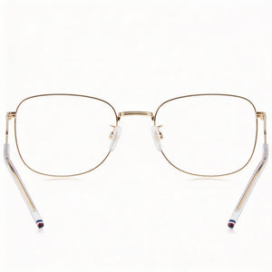 Tommy Hilfiger Th 2061/f Rectangle Eyeglasses Men — side view, Gold Alloy Steel temples