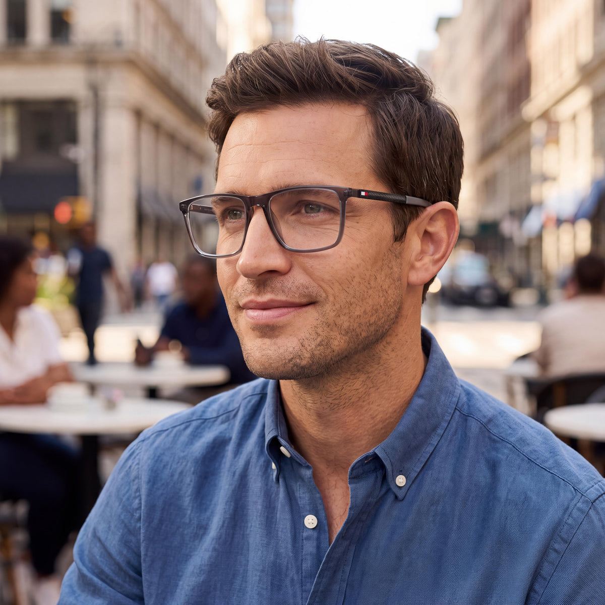 Tommy Hilfiger TH 2081 Multicolour Rectangle Eyeglasses for Men, 53mm, Photo 4