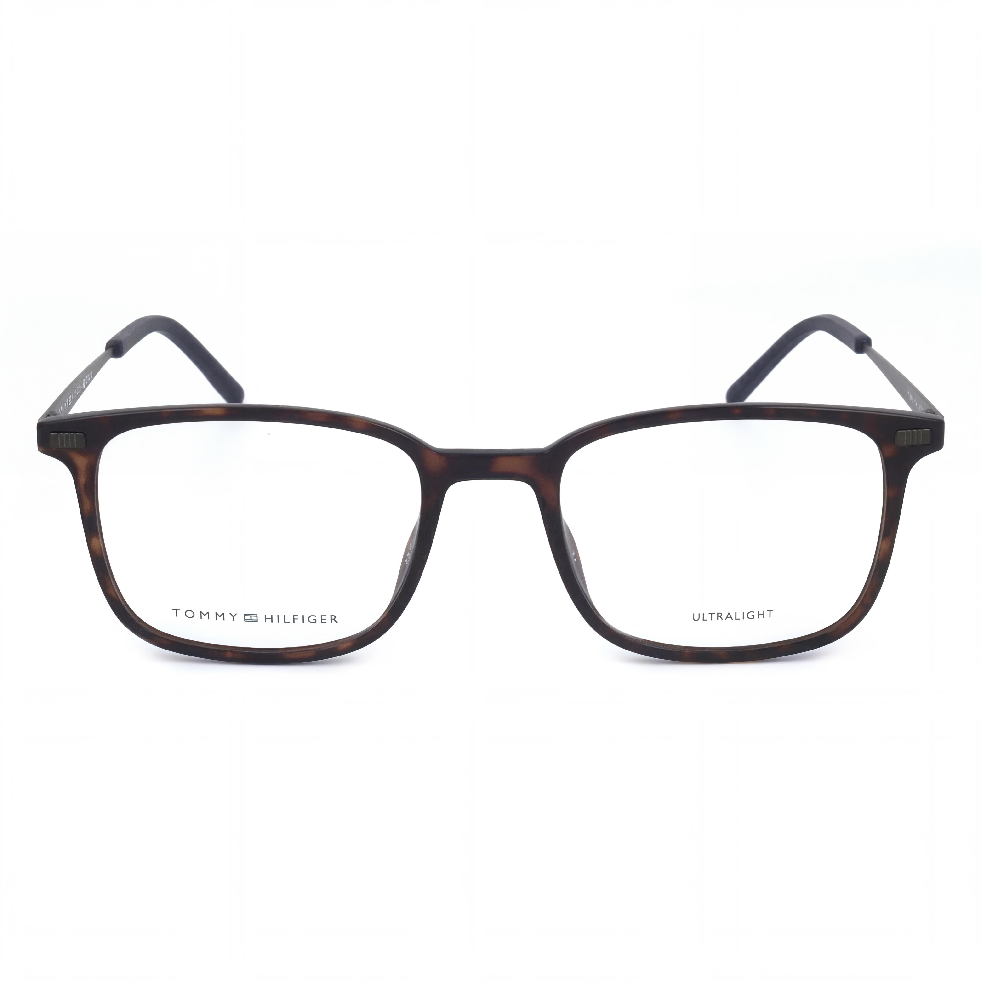 Tommy Hilfiger TH2037 Havana Rectangle Eyeglasses for Men, 50mm, Photo 2