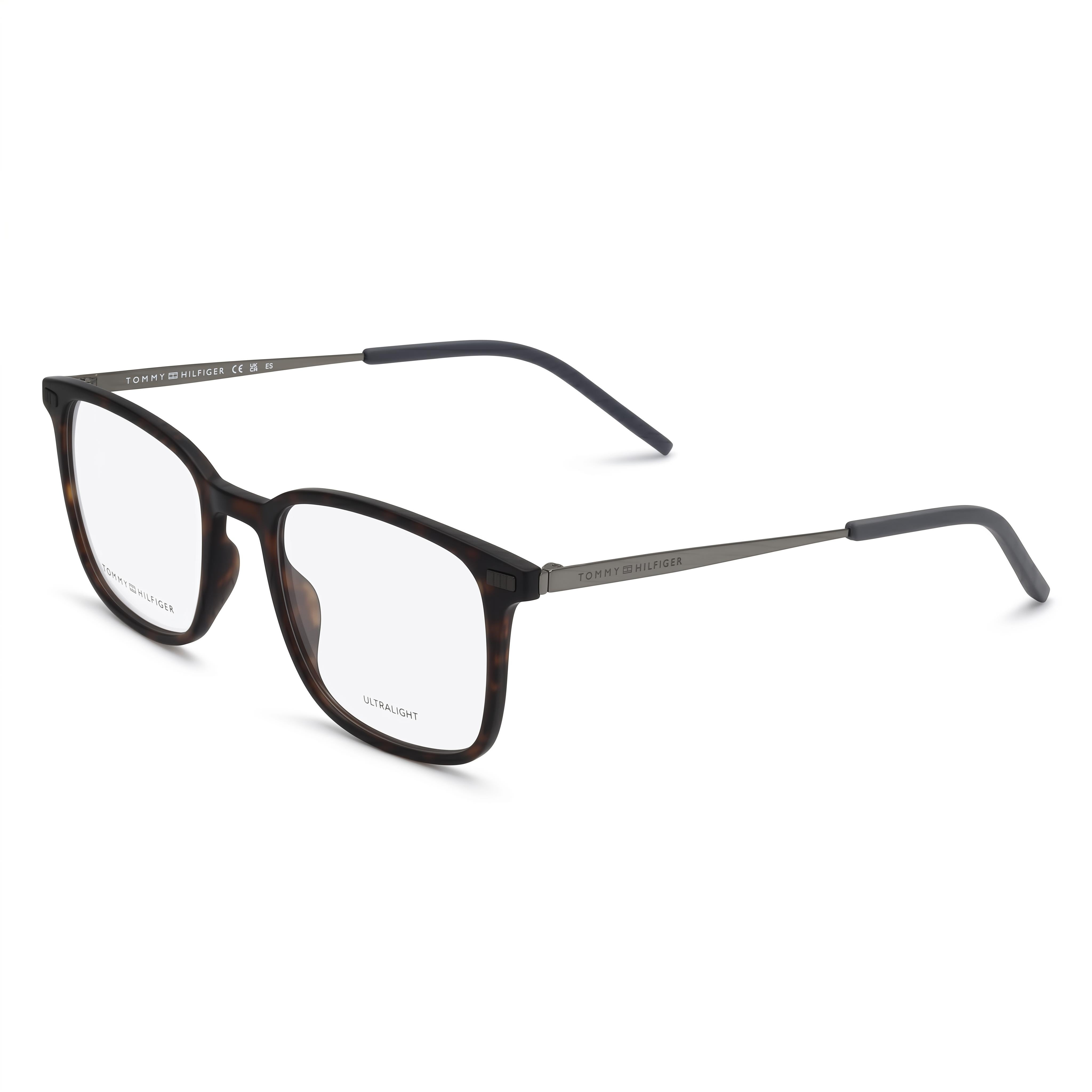 Tommy Hilfiger TH2037 Havana Rectangle Eyeglasses for Men, 50mm, Photo 1