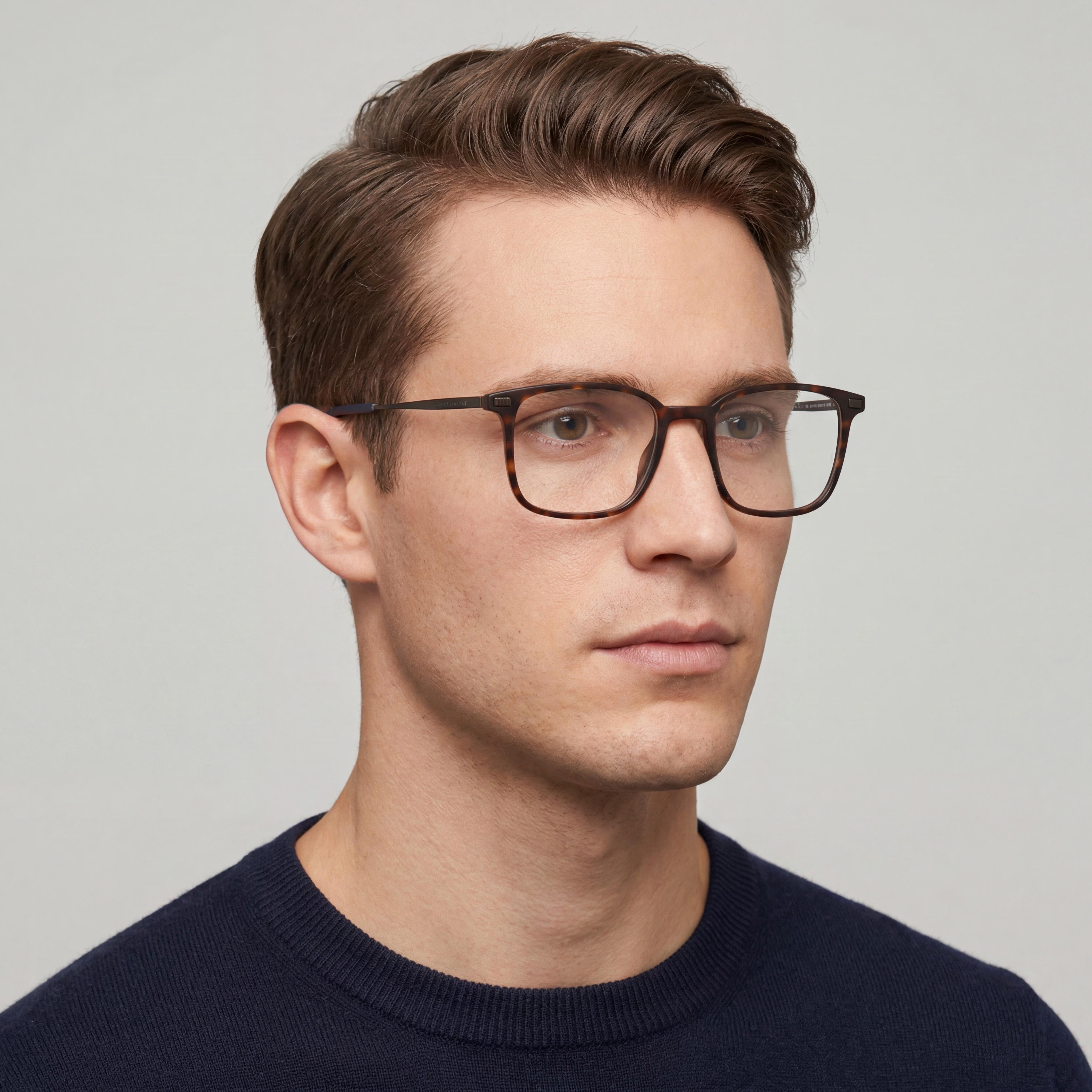 Tommy Hilfiger TH2037 Havana Rectangle Eyeglasses for Men, 50mm, Photo 3