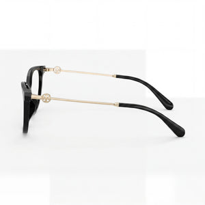 Tory Burch Ty 2149u Round Eyeglasses Men — side view, Black Acetate temples