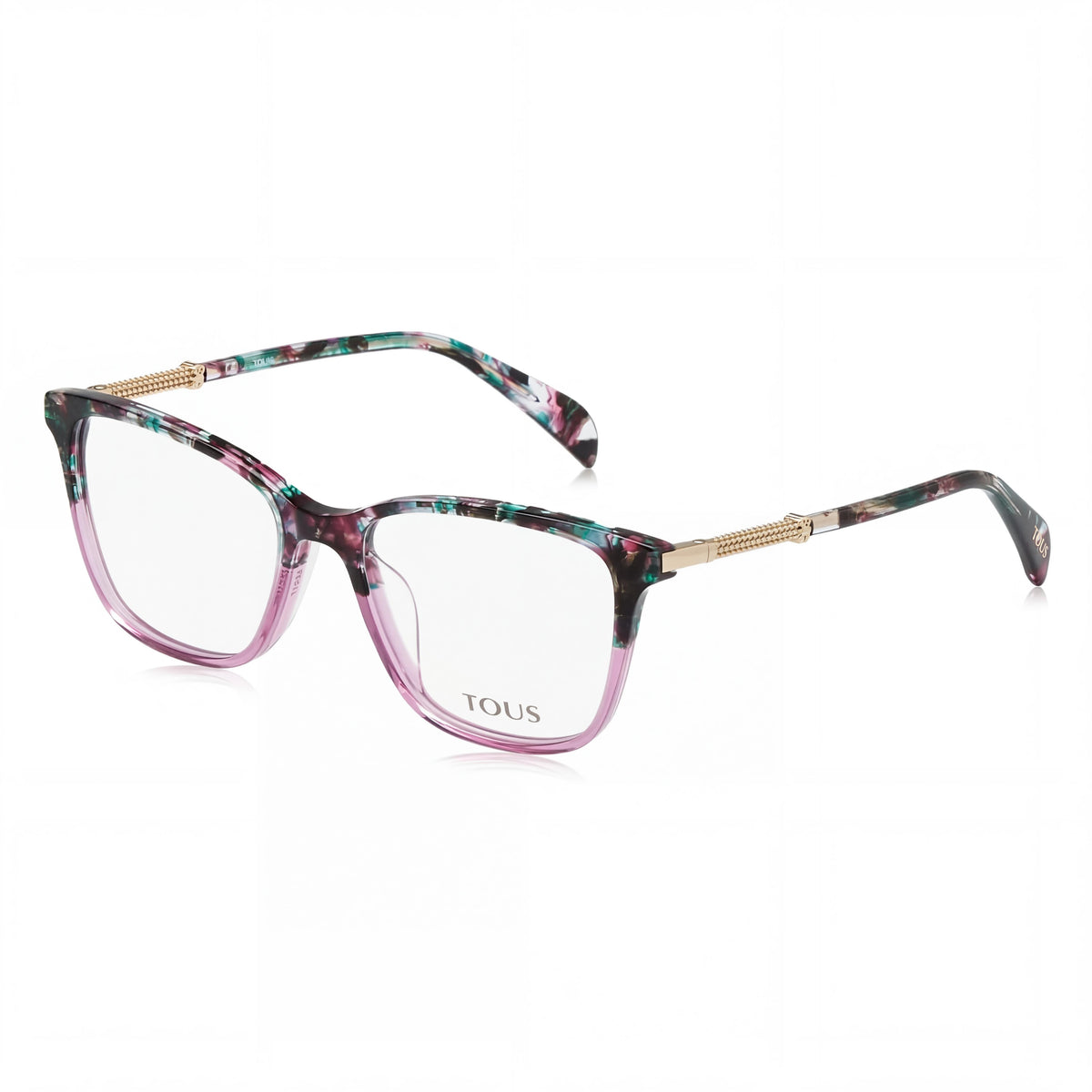 Gafas graduadas para mujer Tous Classic Gray Havana + Pink cuadradas, 52 mm, Photo 1