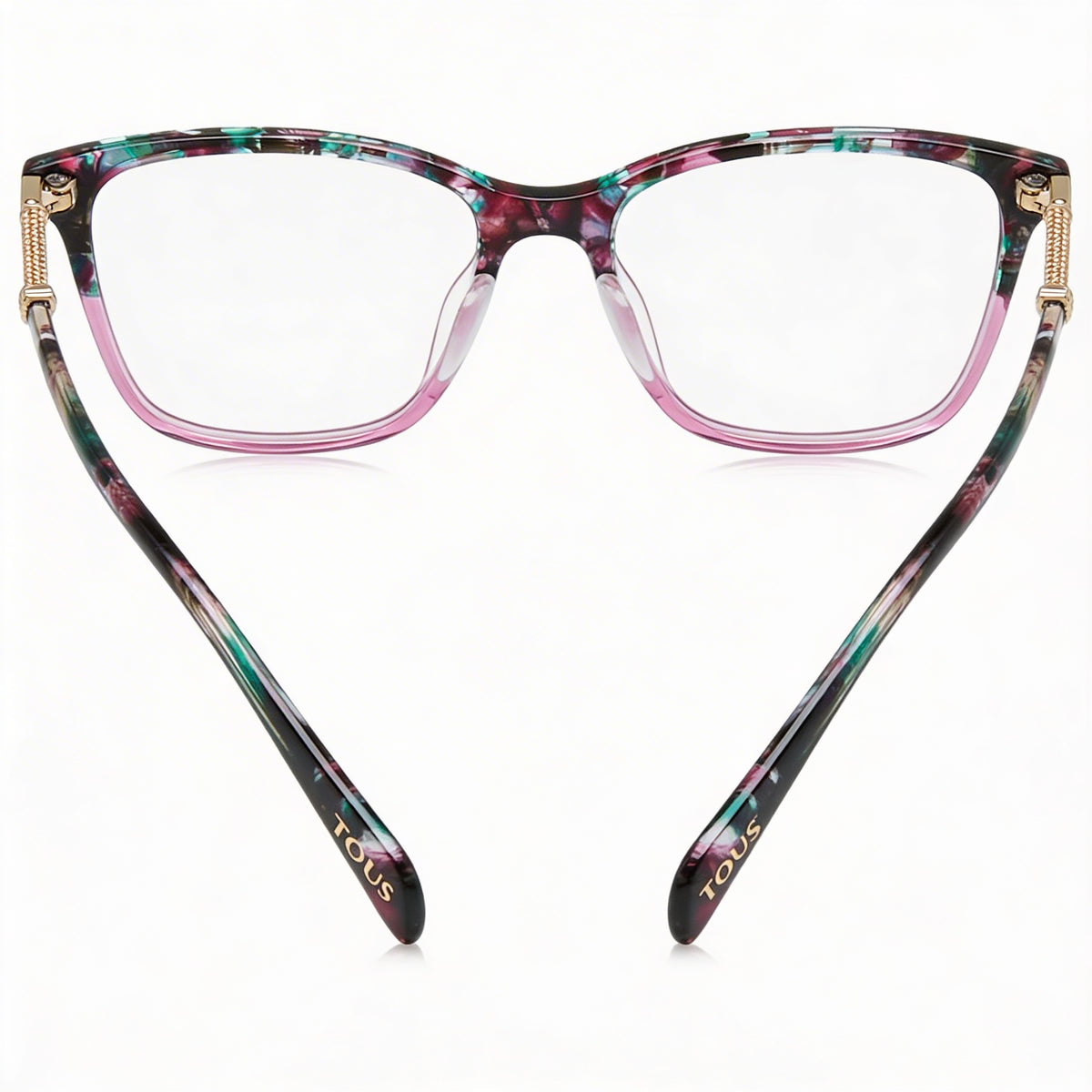 Gafas graduadas para mujer Tous Classic Gray Havana + Pink cuadradas, 52 mm, Photo 3