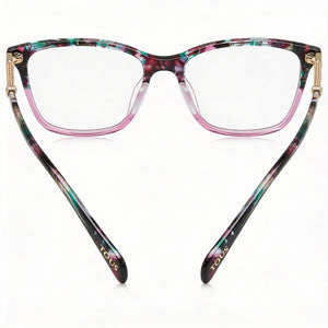 Tous Classic Square Eyeglasses Women — side view, Pink Acetate temples