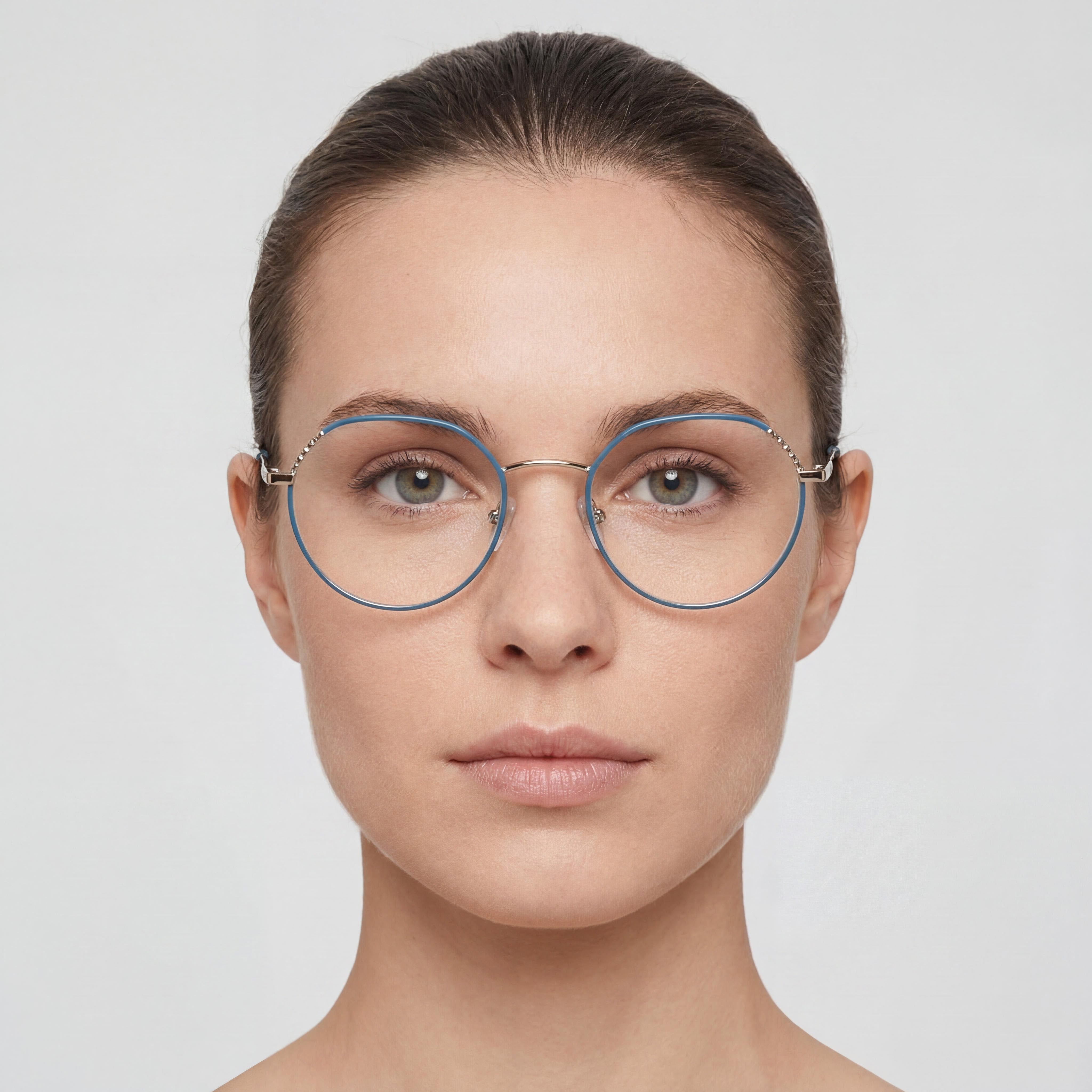 Tous Geometric Gold Round Eyeglasses for Women, Stainless Steel 50mm, Photo 5