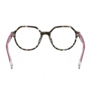 Tous Geometric Eyeglasses Women — side view, Havana Cellulose Acetate temples
