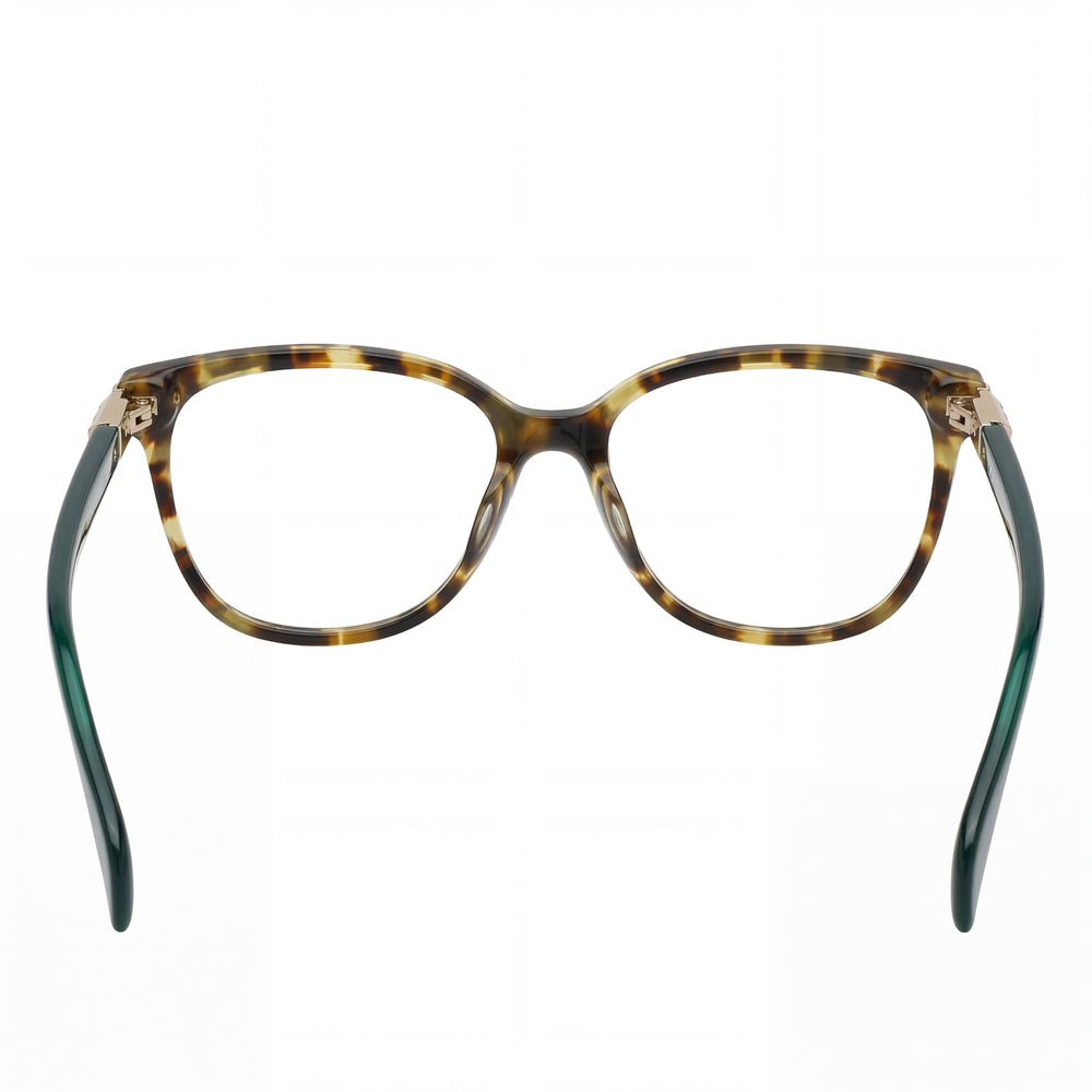 Tous Rectangle Eyeglasses Women — side view, Havana Acetate temples