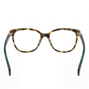 Tous Rectangle Eyeglasses Women — side view, Havana Acetate temples