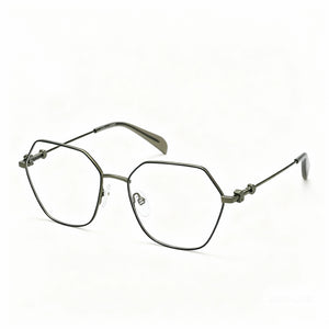 Tous VTO432 Round Eyeglasses Men — side view, Green temples