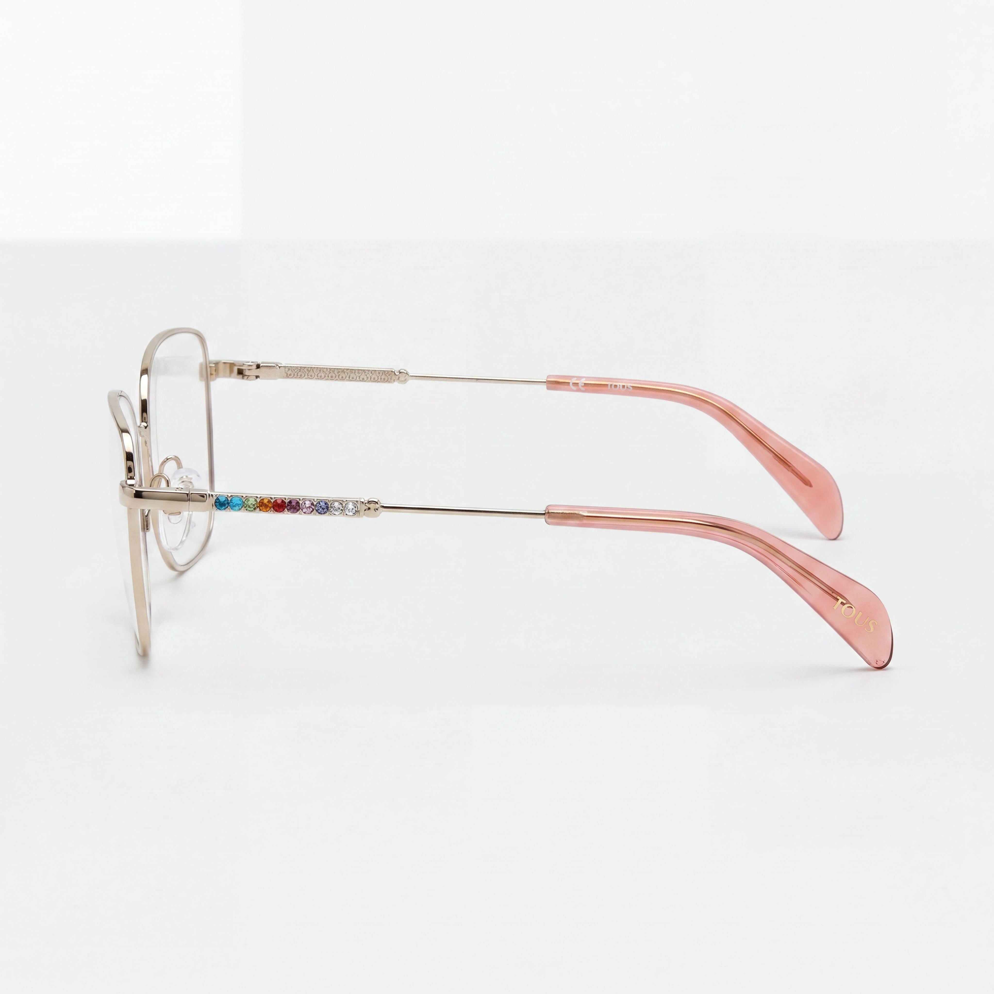 Tous VTO433L Light Gold Rectangle Eyeglasses for Women, Metal 52mm, Photo 2