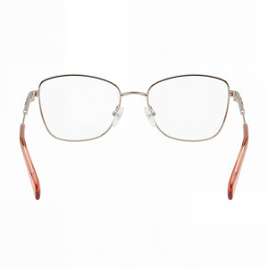 Tous VTO433L Rectangle Eyeglasses Women — side view, Gold Metal temples