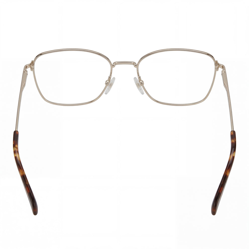Tous VTO449 Rectangle Eyeglasses Women — side view, Gold Metal temples