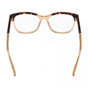 Tous VTOB04 Rectangle Eyeglasses Women — side view, Havana Acetate temples