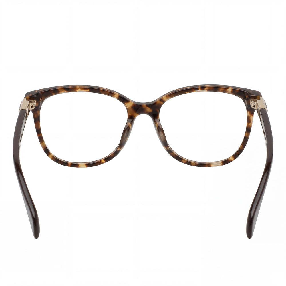 Tous VTOB12S Rectangle Eyeglasses Women — side view, Brown Acetate temples