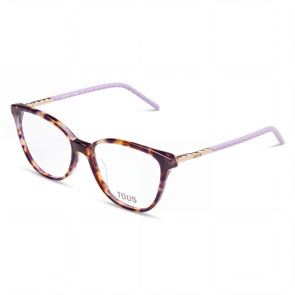 Tous VTOB99 Purple Havana Rectangle Eyeglasses for Men, Acetate frame