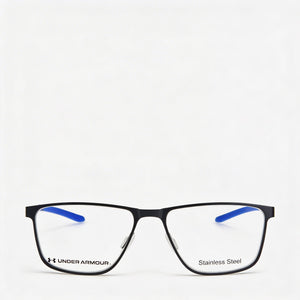 Under Armour Rectangle Eyeglasses for Men — front view, Alloy Steel