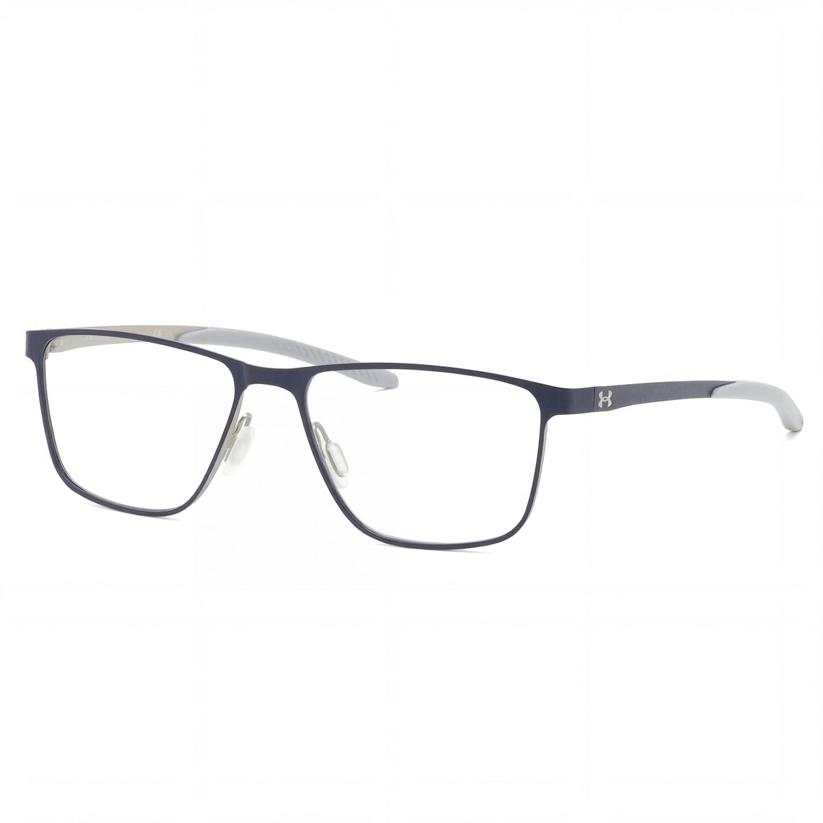 Under Armour Matte Blue Palladium Rectangle Eyeglasses for Men, 54mm, Photo 1