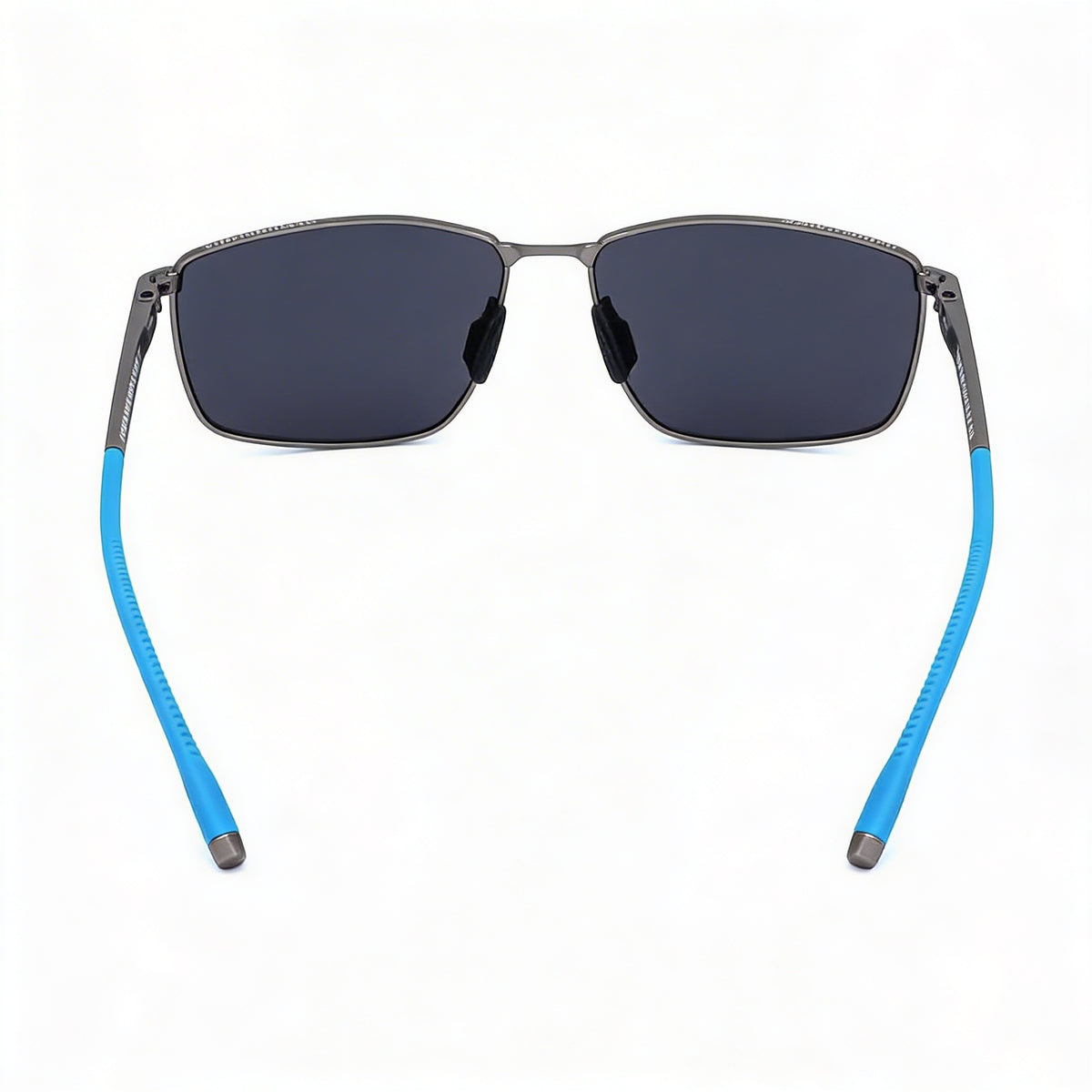 Under Armour Matte Ruthenium Blue Rectangle Sunglasses for Men, 60mm, Photo 3