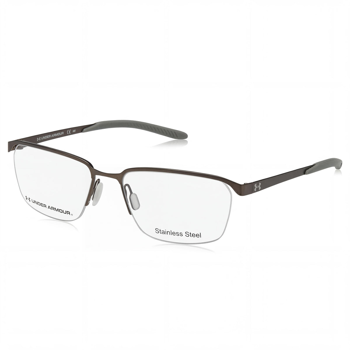 Under Armour Brown Rectangle Eyeglasses for Men, Alloy Steel 56mm, Photo 1