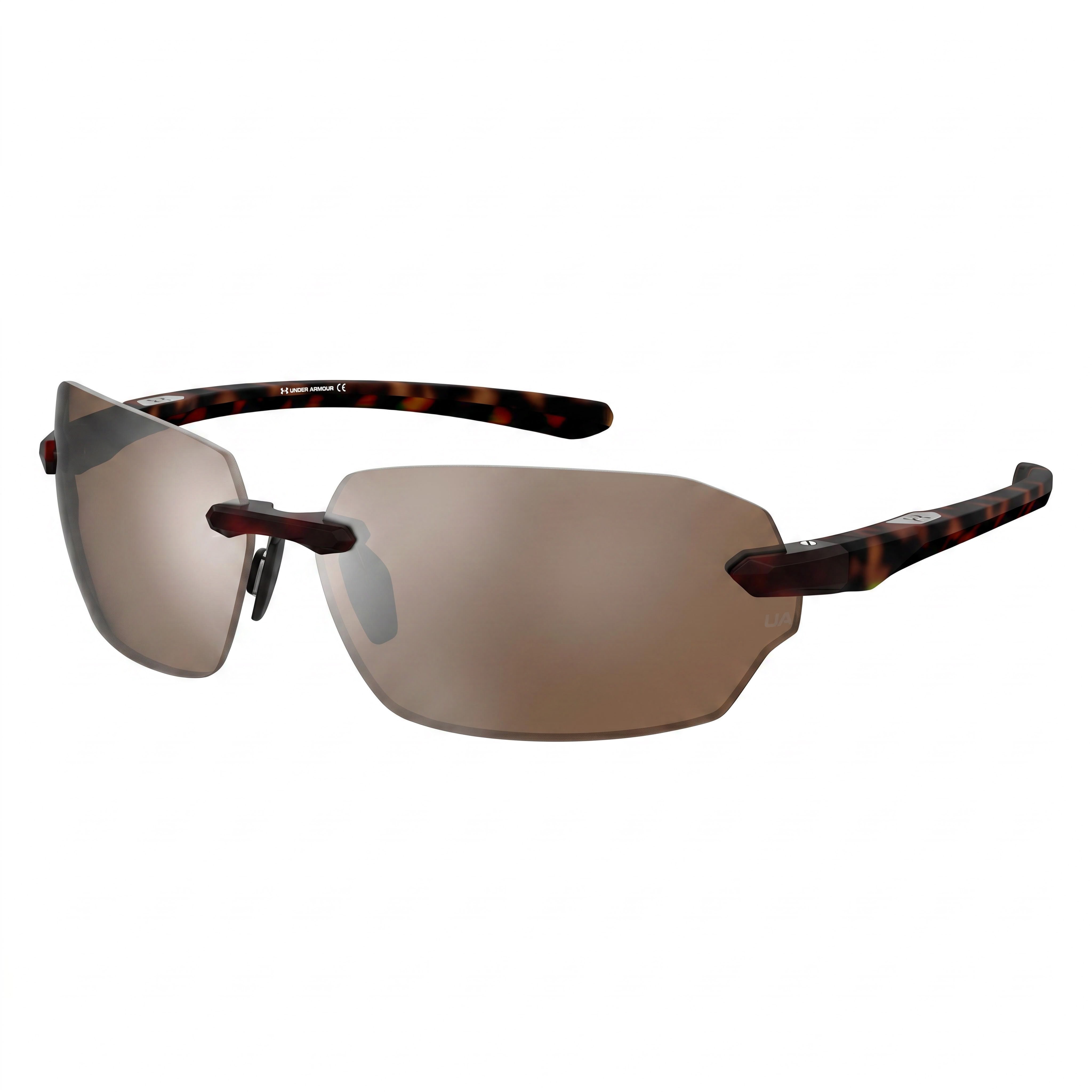 Under Armour Brown Silver Rectangle Sunglasses for Men, Photo 1