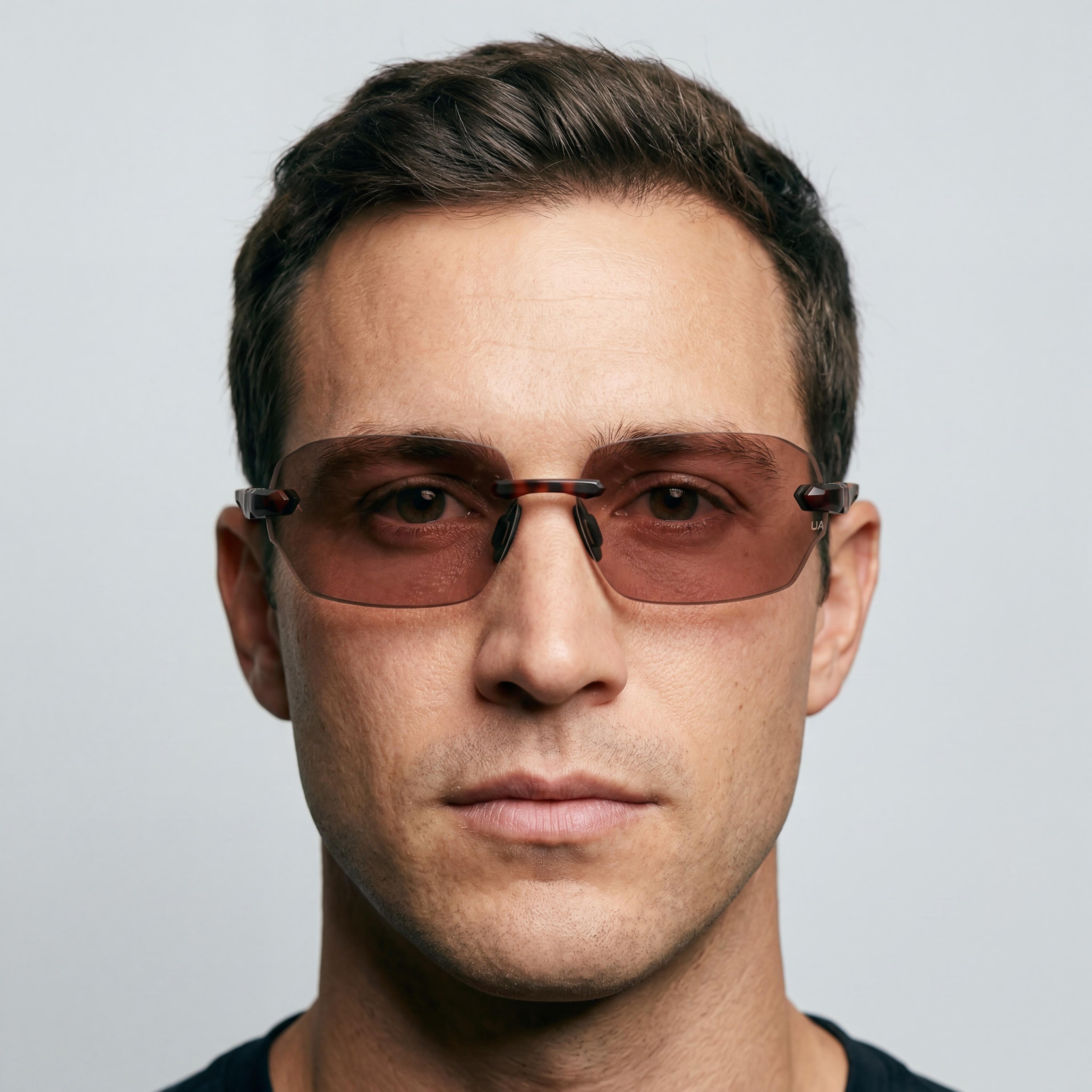 Under Armour Brown Silver Rectangle Sunglasses for Men, Photo 5