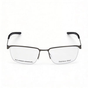 Under Armour Casual Rectangle Eyeglasses for Men — front view, Alloy Steel