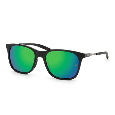 Under Armour Classic Black Square Sunglasses for Men, Green Blue lens