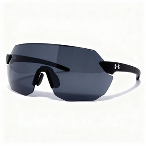 Under Armour HALFTIME/F Black Rectangle Sunglasses Unisex, Grey lens