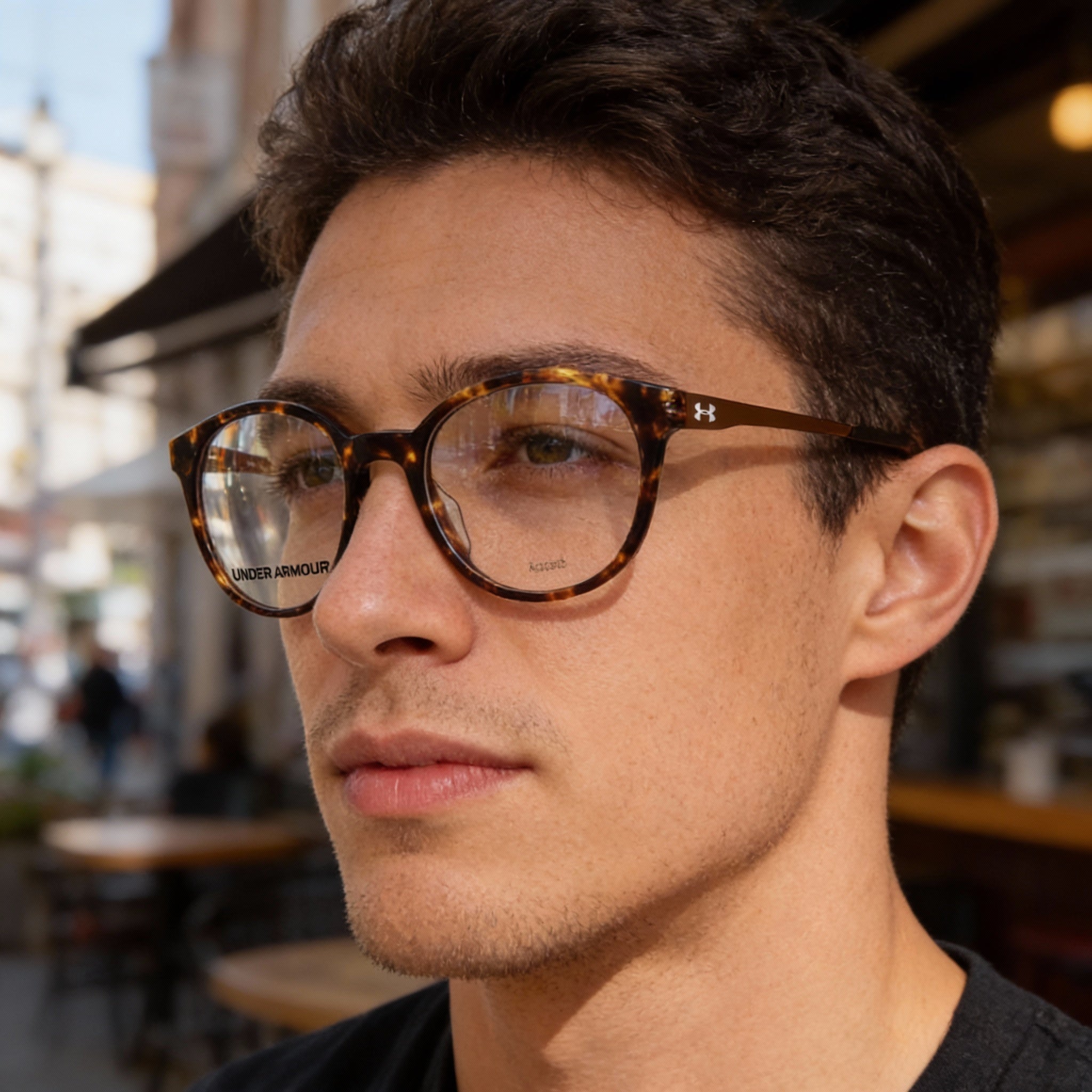 Gafas Redondas Under Armour Havana para Hombre, Acetato 50mm, Photo 3
