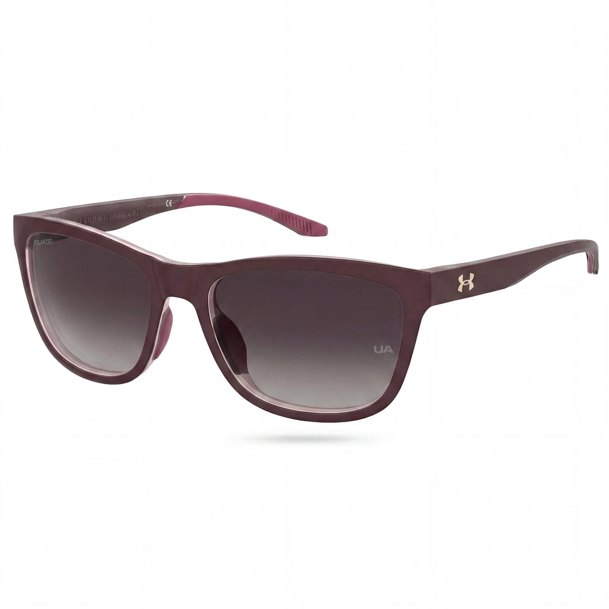 Under Armour Burgundy Pink Rectangle Sunglasses for Women, 55mm, Photo 1
