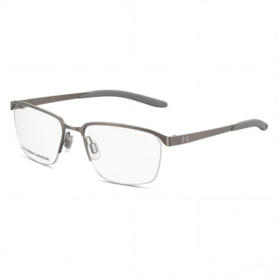 Under Armour Silver Rectangle Eyeglasses for Men, Alloy Steel frame